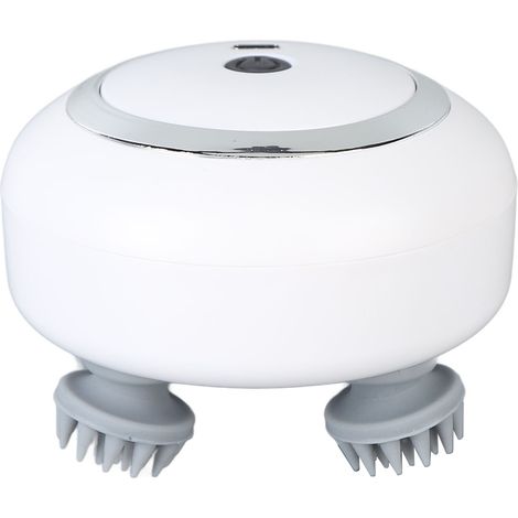 Masseur de cuir chevelu rechargeable 3 vitesses, masseur électronique multifonctionnel blanc (1/5)
