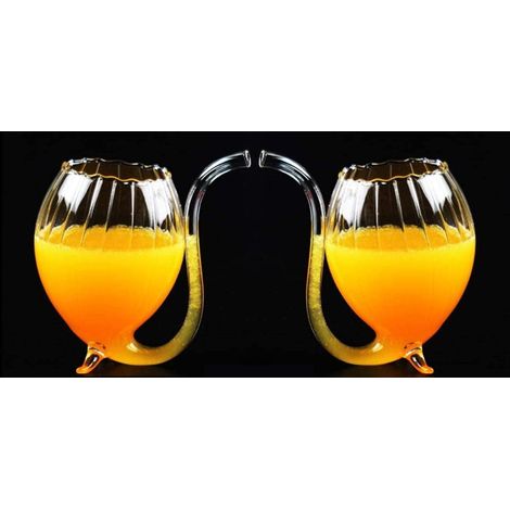 Verres à porto – Coffret de 2 verres à liqueur avec petite brosse à verre – Coffret cadeau de verres à cognac (300 ml) (1/5)