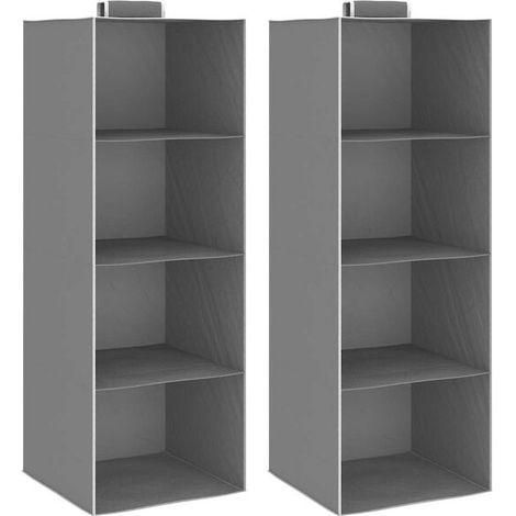 Étagère de rangement suspendue en tissu à quatre niveaux, composée de deux pièces (1/5)