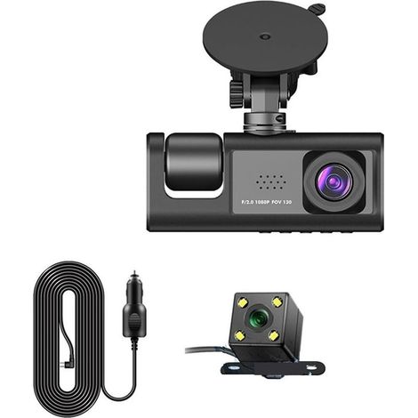 Dash Cam Frontale 3 Voies Dvr Camera Voiture 3ch Hd 1080p Video Recorder