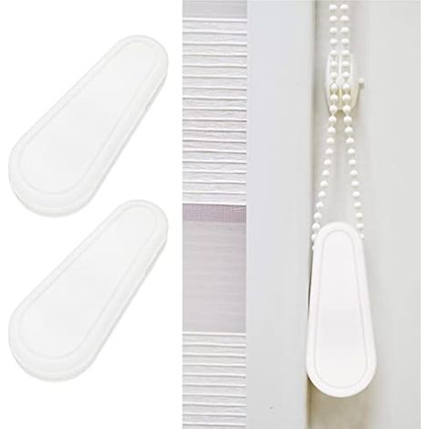 5 x Tirettes pour stores, corde pour stores verticaux, stores enrouleurs, stores en plastique blanc, 85 x 35 mm, 53 g (1/5)