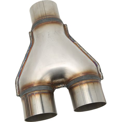 Embout d'échappement en acier inoxydable en forme de Y, 1 entrée 2 sorties, adaptateur universel pour silencieux, diamètre intérieur 76 mm (1/5)