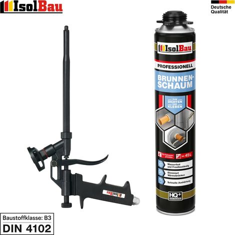Brunnenschaum 1 x 750ml Bauschaum 1x Teflon Pistole Pistolenschaum Montageschaum (1/5)