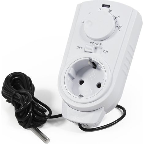 Steckdosen-Thermostat McPower "TCU-440" 5-30°C, 3500W, 230V, Kabel + Außenfühler (1/5)