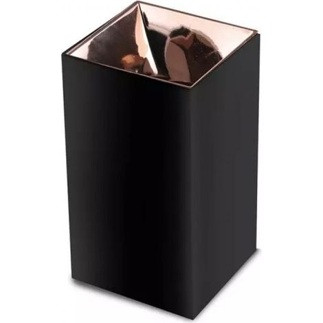 Soporte para foco LED V-TAC, montaje en techo cuadrado, GU10, cuerpo negro, reflector oro rosa
