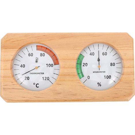 Hygrothermograph für Saunen aus Holz Horizontales Temperatur