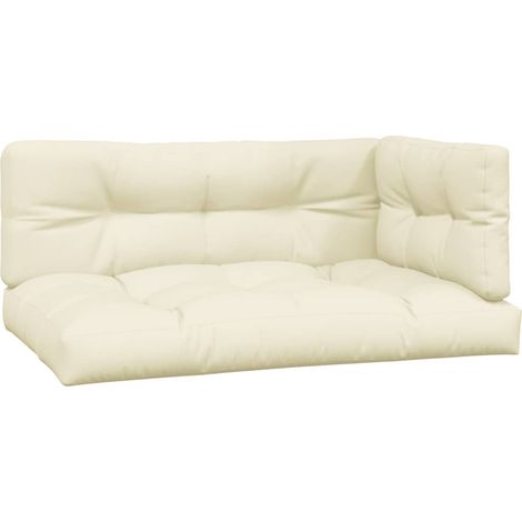 Maison Exclusive - Palettenkissen 3-tlg. Creme Stoff