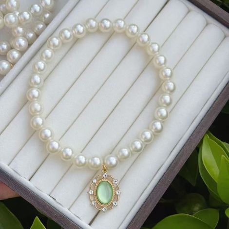 Collier pour Chat et Chien Perlé avec Pendentif Collier de Luxe pour Animal, Ajustable et Sûr(Vert clair)