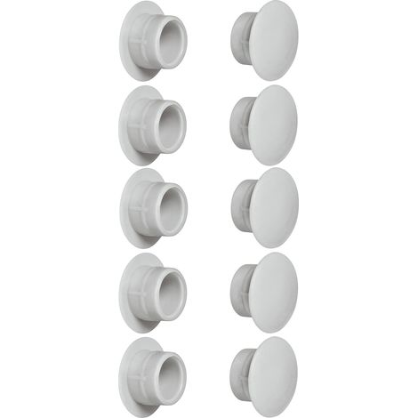 cyclingcolors 10x tappo chiusura plastica nero bianco grigio marrone mobili inserto cappuccio copriforo fori (Ø15mm/grigio chiaro RAL 7035) (1/2)