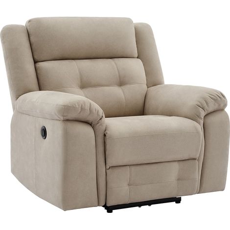 Fauteuil relax électrique en microfibre beige ORTIANO (1/5)