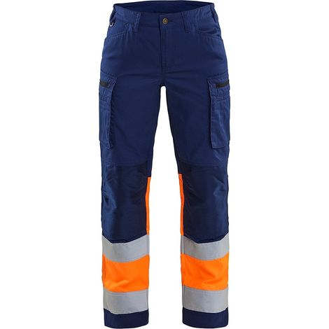 Pantalon de travail stretch haute visibilité femme 7161 - Marine/Orange XS - FR(34) - SE(C32) - Standards