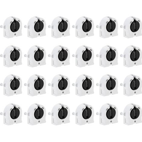 24 Pcs T8 Support de Lumière Fluorescente 26x32x13mm (1/5)