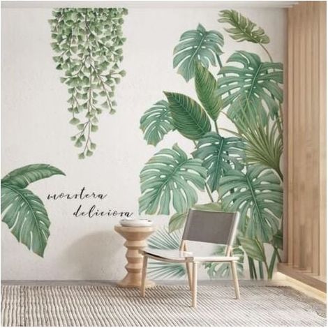 Tropical Palm Leaf Sticker, Leaf Sticker, Vine Leaf Wall Sticker, Tropical Plant Wall Sticker, Suitable for Bedroom, Living Room, Office, etc. MUMU (1/4)