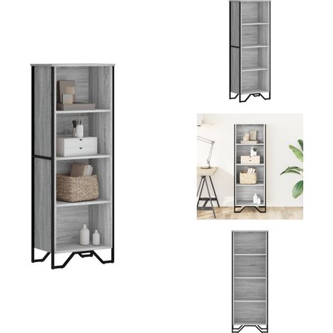 Bücherregal Grau Sonoma 50x31x137,5 cm Holzwerkstoff - Bücherregal - Bücherregale - Bücheraufbewahrung - Lagerschrank (1/5)