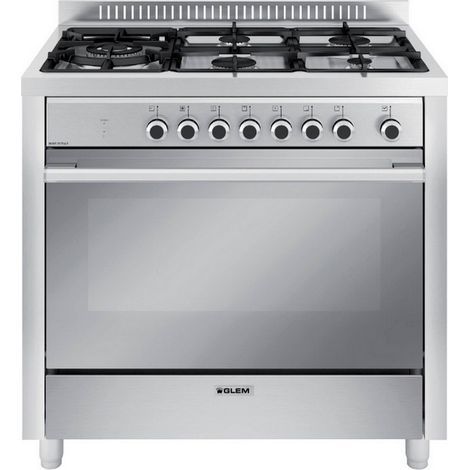 Cocina mixta 104l 5 fuegos acero inoxidable. - GX960CVIX - Glem - (1/2)