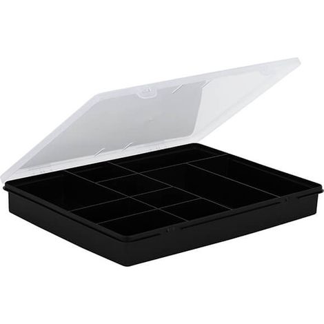 Wham Organiser Box 5.01 38cm with 10 Divisions Recycled Black/Clear