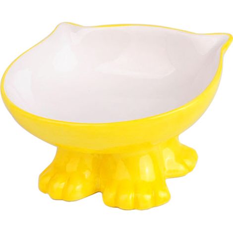2 gamelles surélevées inclinées en céramique, pour chat, ergonomiques, anti-renversement, faciles à nettoyer (1/5)