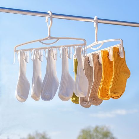 Drehbarer, multifunktionaler Wäscheständer, PP-Modell, Maße 40,5 x 27,5 cm, Weiß/Grau, für Socken, Unterwäsche, Schals, Handtücher, Haushaltsorganisation (1/5)