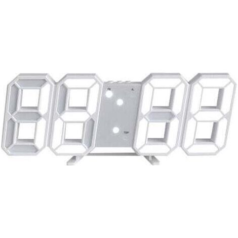 Horloge Murale Digitale LED 3D   12/24 Heure Temperature Date Affichage Temps Mémoire Fonction Snooze Veilleuse Luminosité Regolabile