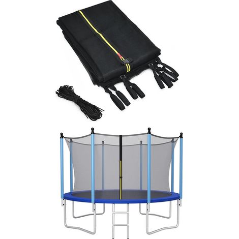 COSTWAY Rete di Sicurezza Sostitutiva per Tampolino da Esterno con Diametro 244 cm/305 cm/366 cm/427 cm/457 cm/488 cm, con Doppia Cerniera e Fibbie Protettive (366 cm) (1/5)