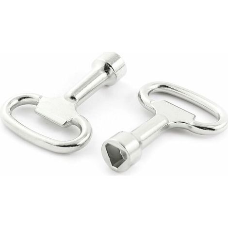 Juego de 2 llaves triangulares de metal para cerraduras triangulares de 8 mm. (1/5)