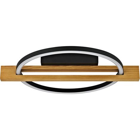 Italux Natano Plafonnier semi-encastré à LED noir 3000K blanc chaud (1/2)