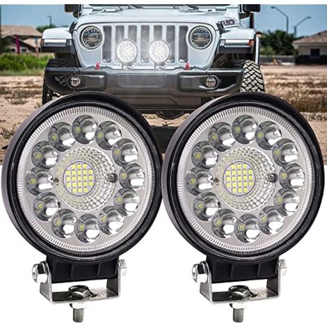 Phare de Travail LED 99W 4.5" - Projecteur Voiture 12V 24V Long Portée pour Tracteur, Camion, SUV, Bateau - 2 Pièces (1/5)