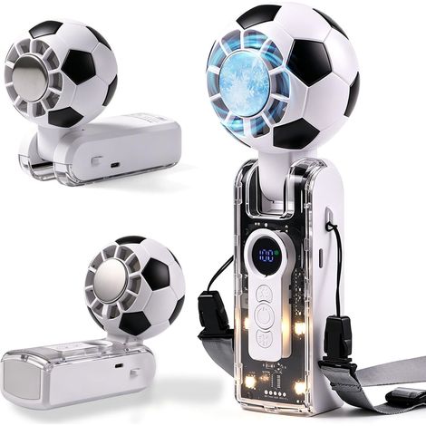 Ventilateur portable à refroidissement actif – Moteur sans balais 13 550 tr/min – Batterie 3600 mAh (autonomie 12h) – Design 3-en-1 – Lampe LED 4 modes – Pour canicule, camping, sport (1/4)