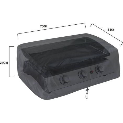 Housse de protection pour plancha à gaz 75x55x25cm Noir 210D Anti-UV Anti-l'eau Anti-l'humidité Housse de barbecue (1/5)