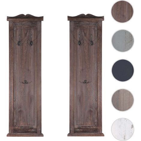 Patère / portemanteau / vestiaire mural, 28x3,5x109cm laqué en blanc (1/5)