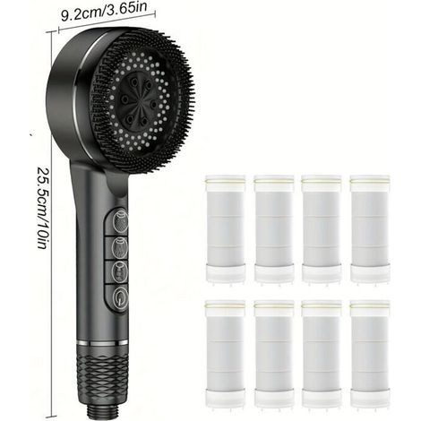 Pommeau de Douche Filtrant avec 4 Modes de Massage – 8 Cartouches Incluses (1/5)