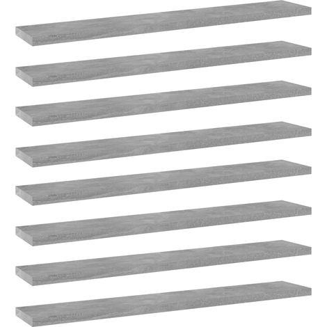 Bücherregal-Bretter 8 Stk. Betongrau 60x10x1,5 cm Holzwerkstoff