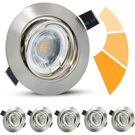 Lot de 6 Spot Led Encastrable Dimmable, Spots de Plafond 6W à encastrer 500LM, Extra Plat 28mm Blanc Neutre 4500K, Plafonnier Encastrable Orientables 40°
