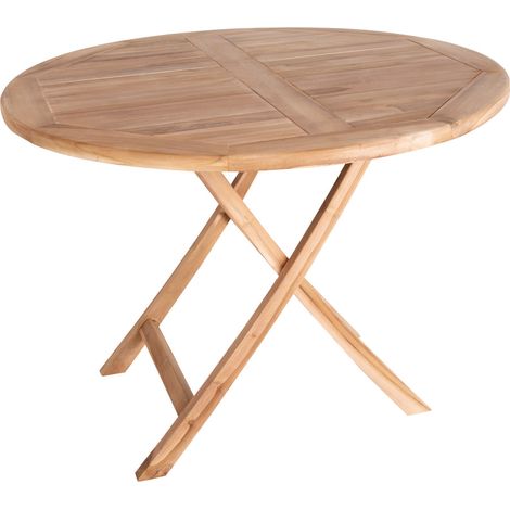 Oline Table de jardin Ø100 cm, en teck massif. (1/5)