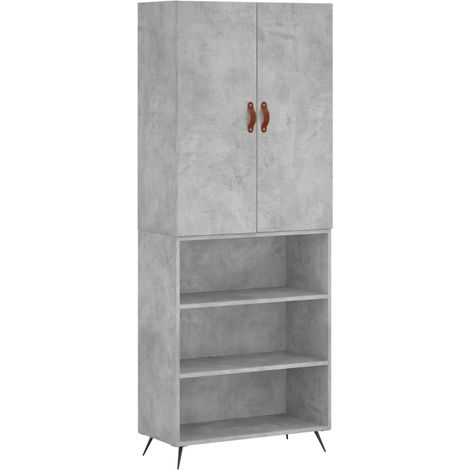 Credenza buffet cassettiera mobile contenitore organizer cucina soggiorno soggiorno alto 69,5 x 34 x 180 cm derivati del legno grigio 020034535