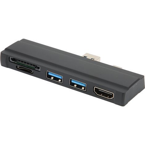 5-in-1-Speicherkartenleser (5 Gbit/s), USB-3.0-Hub mit Aluminiumgehäuse, 4K-Auflösung, kompatibel mit Windows 10/XP, Schwarz (1/5)