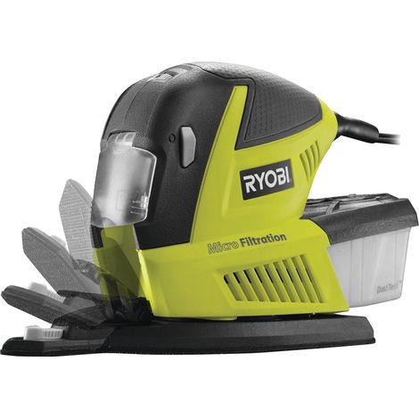 Ponceuse Multifonction/Détail 180W RMS180-SA30 – Légère et Maniable, Idéale pour Angles, Petites Surfaces – Livrée avec 30 Abrasifs (1/5)