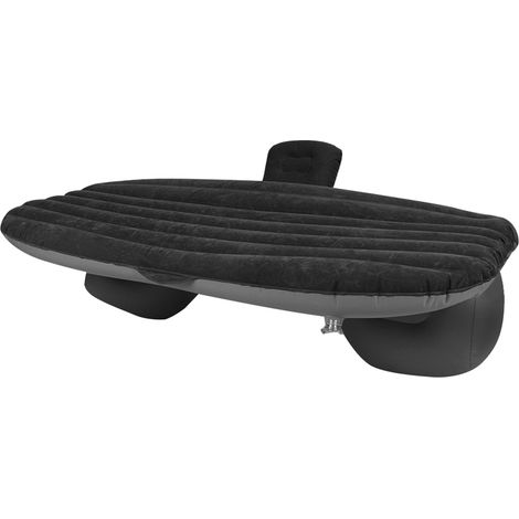 Lit gonflable matelas pneumatique PVC voiture banquette arrière repos sommeil voyage camping avec pompe à air noir (1/5)