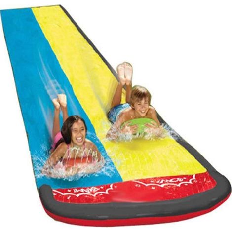 Tapis De Glisse Eau Enfant - Toboggan Aquatique De Jardin [Double Glissière] - Toboggan Eau Exterieur Enfant avec Coussin De Pr 670