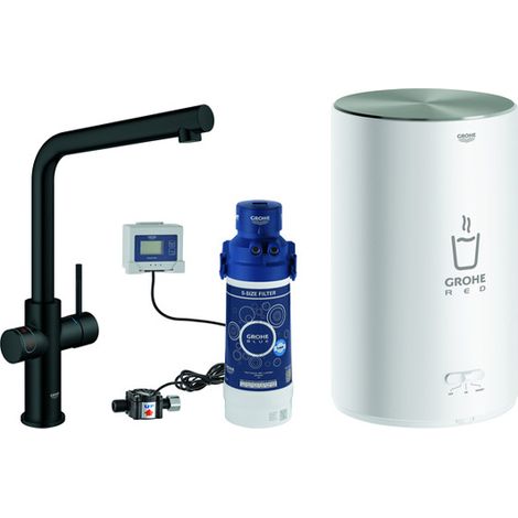 Armatur und Boiler GROHE Red Duo 303271 M-Size L-Auslauf velvet black (1/3)