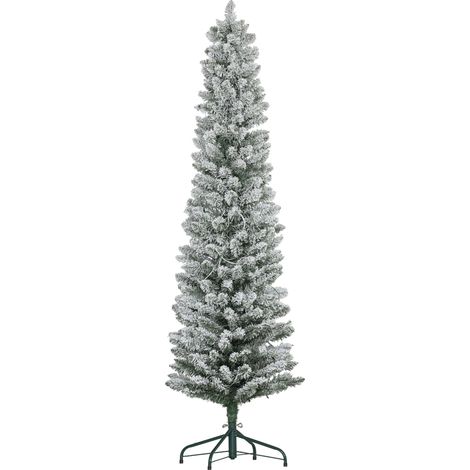 Albero di Natale Artificiale Innevato 180 cm 329 Rami e Luci LED Bianco Caldo Verde (1/5)