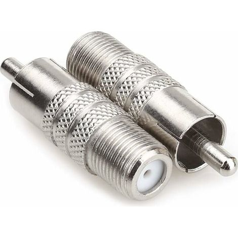 Female Type RCA Composite Phono Plug Adapter Video Male Coax Cable Splitter Adapter Connector, connectors f satellite cable connectors antenna connectors - Pack of 2