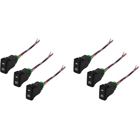 Lot de 6 interrupteurs étanches à bascule pour feux antibrouillard, avec 4 fils, pour Toyota et Lexus (lumière blanche). (1/5)