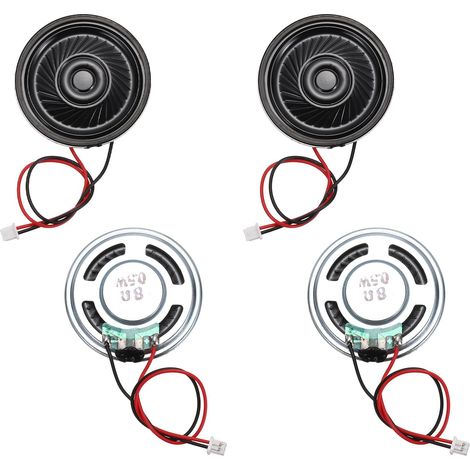 Lot de 4 Haut-Parleur - 4 Pièces - Métal - 8 Ohms 0,5W - Audio DIY Jouet Radio - 36mm Noir (1/5)