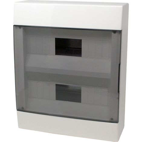 Wandverteiler 24 module weiß mit geräucherter tür 280x345x105mm IP40 FAEG - FG14424B