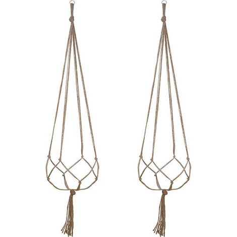 Lot de 2 Suspension Plante pour Pot de Fleurs Cache-Pots Suspension en Corde Suspension Plante Macramé Porte Décoration pour Interieur et Extérieur Suspendue Décoration Balcon Maison (122cm) (1/5)