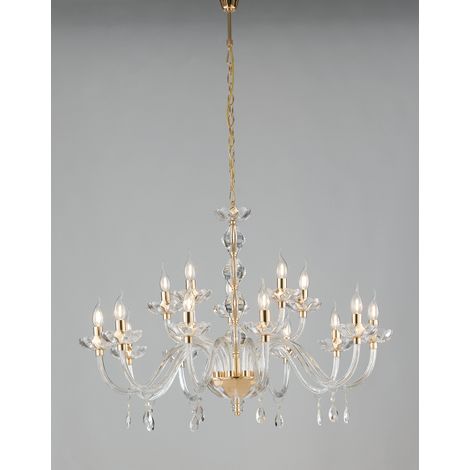 Lampadario a sospensione RIFLESSO oro in cristallo (5xE14)