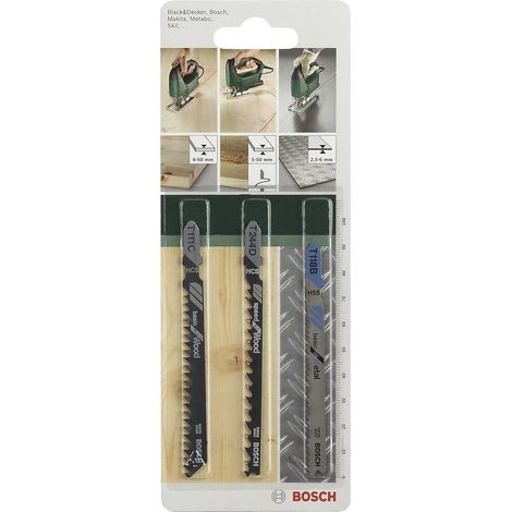 Bosch Stichsägeblatt-Set T-Schaft T 111 C T 244 D T 118 B 3-tlg. - 2609256741 (1/3)