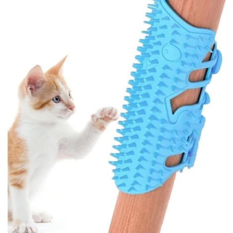 Brosse de toilettage pour chat, coin de frottement pour chat  Grattoir de massage mural,Brosse de toilettage en Silicone pour chat (1/4)