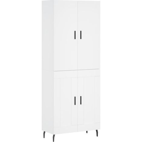 Aparador cómoda mueble de almacenaje organizador cocina salón salón alto 695 x 34 x 180 cm madera de ingeniería blanco 020032656